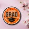 25 Count Graduation Party Plates Orange Round 9 Inch Paper Congrats Grad Table Setting